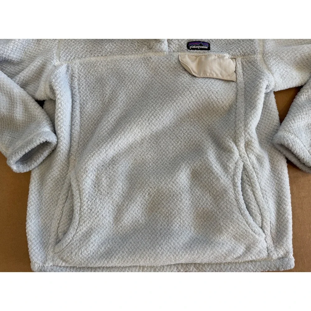 Patagonia Girls Re-Tool‎ Snap-T Pullover Fleece Light Blue Size M 10 (flaw)